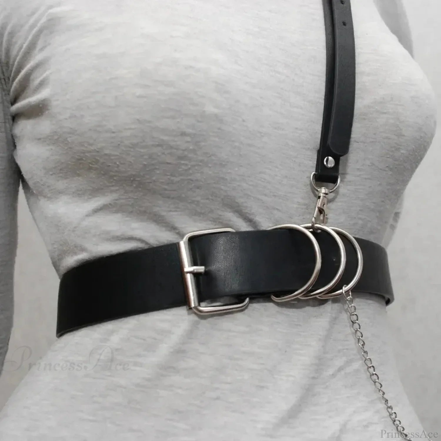 Fashion Dark Leather Waist Belt