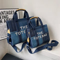 Fashion Denim Embroidery Crossbody Handbag