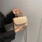 Fashion Felt Crocodile Embossed Crossbody Handbag