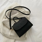 Fashion Felt Crocodile Embossed Crossbody Handbag
