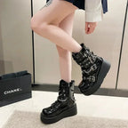 Fashion Large Size Gothic Motorcycle Elevated Boot