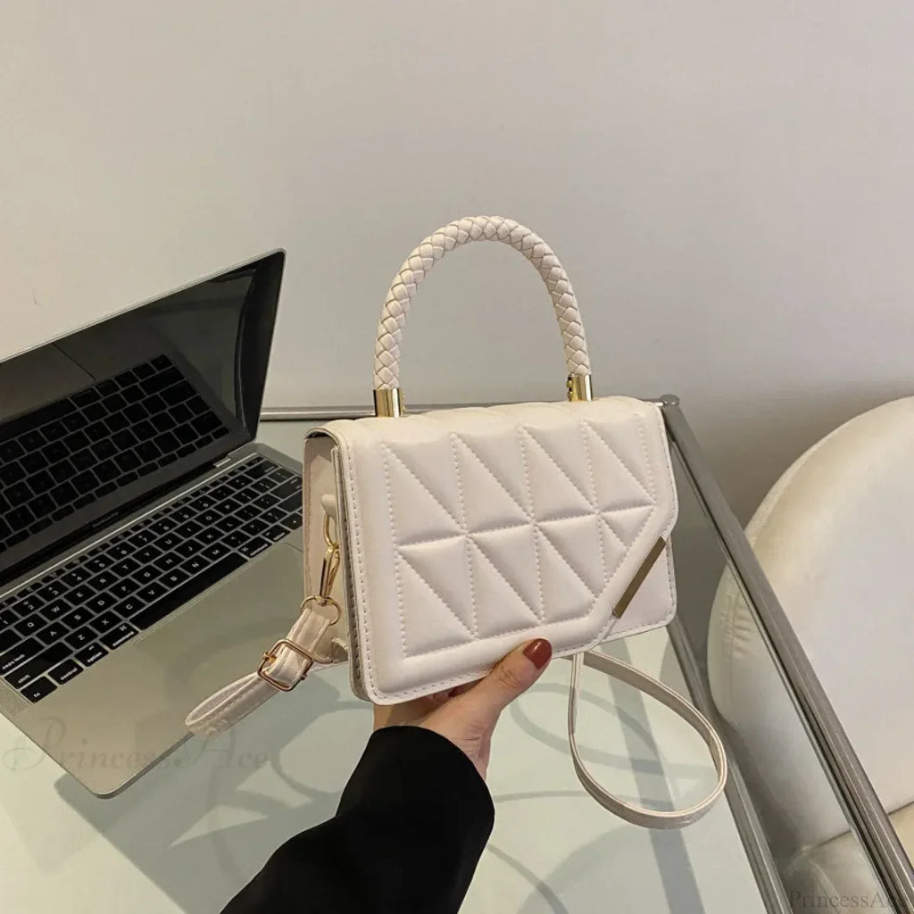 Fashion Plaid PU Leather Small Square Crossbody Handbag