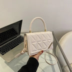 Fashion Plaid PU Leather Small Square Crossbody Handbag