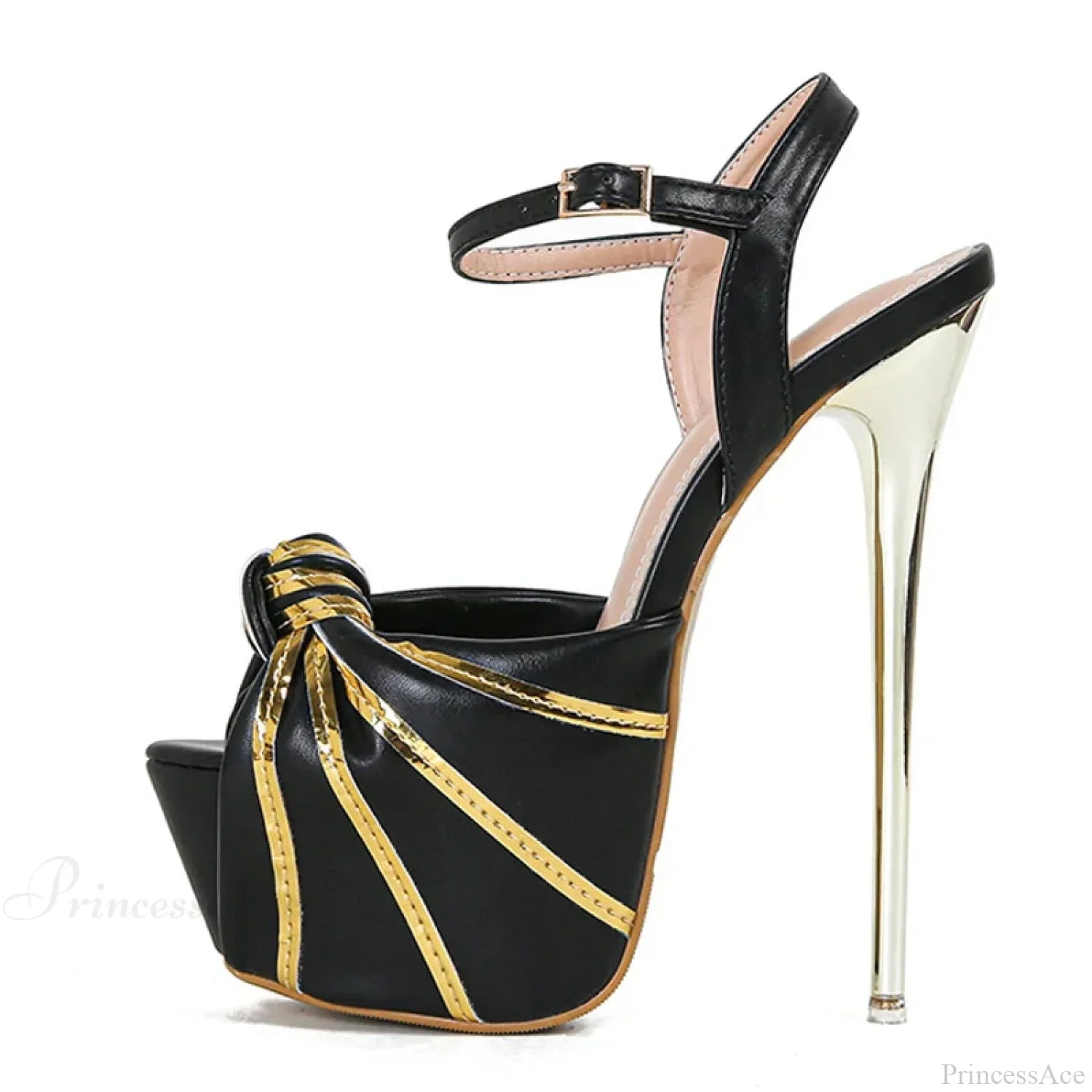 Fashion Pleated-Leather Open-Toe Extreme High Heels Stripper Pole-Dance Summer White Platform Sandals High Heel