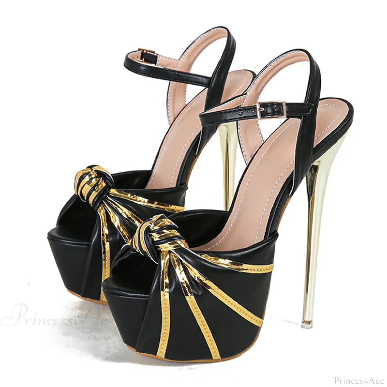 Fashion Pleated-Leather Open-Toe Extreme High Heels Stripper Pole-Dance Summer White Platform Sandals High Heel