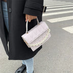 Fashion PU Leather Square Crossbody Handbag