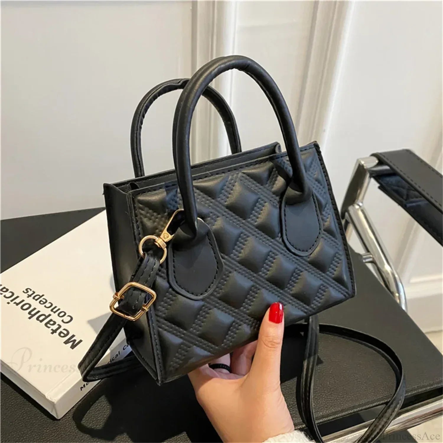 Fashion Retro PU Small Square Crossbody Handbag