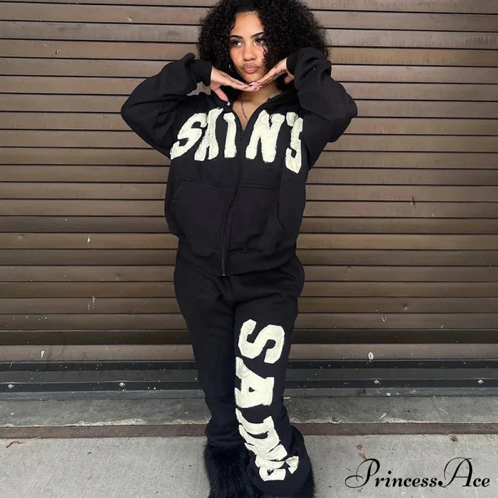 Fashionable Graphic Aesthetic Loose Cozy Hip Hop Hoodie