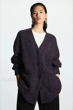 Fashionable Wool Blend Knit Cardiga