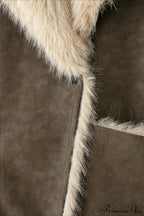 Faux Fur Reversible Long Collared Overcoat