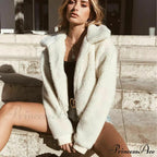 Faux FurWarm Soft Plush Zipper Coat