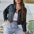 Faux Leather Short Y2k Jacket