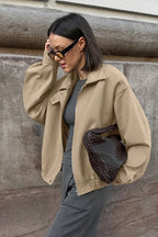 Thick Wool Blend Collared Loose Commuter Jacket