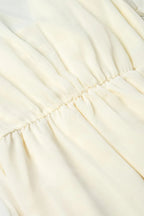 Chiffon Deep V-Neck Tie Front Long Sleeve Tiered Ruffle Mini Dress
