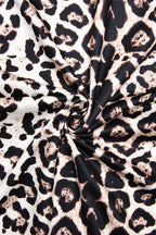 Elegant Leopard Mock Neck Bodycon Maxi Dress