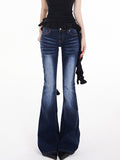Vintage Washed Slim Fit Flare Jeans