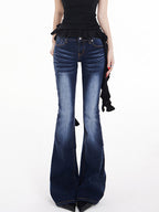 Vintage Washed Slim Fit Flare Jeans