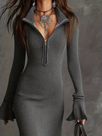 Sophia | Half-Zip Knit Dress