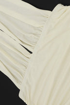 Apricot Halter Neck Plunging Keyhole Side Cut Out Ruched Beaded Fringe Mini Dress
