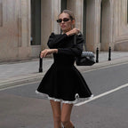 Isabelle A-Line Dress with Contrast Trim