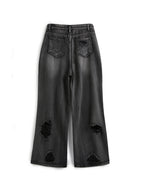 Washed Black Ripped Boyfriend Jeans