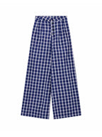 Plaid Print Wide Leg Pants