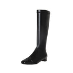 Colorblock Low Heel Dongdaemun Casual All-match Square Toe Boots Women