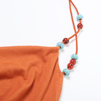 Halter beaded solid backless square neck top  | Festival Outfits Women