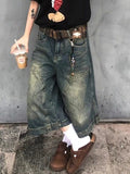 American Vintage Washed Aged Denim Shorts