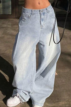 Washed Vintage Relaxed Wide Leg Jeans