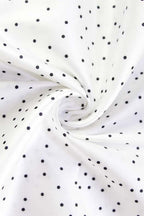 Polka Dot Satin V Neck Crop Top Mermaid Skirt Set