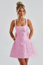 Square Neck Bow Bodycon Party Dress