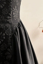 Black Embroidered Sleeveless Midi Dress