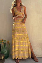 Abigail Exclusive Stretch Tie Dye Slit Dress with Cutouts Elevated Occasion Wear