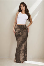 Retro Printed Chic Slim Long Skirt