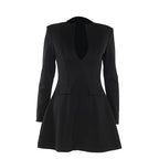 Elegant Slim Fit V-neck Long-sleeve Dress