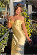 Strapless Backless Silk Dress