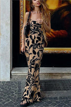 Floral Print Spaghetti Strap Cowl Neck Slip Maxi Dress