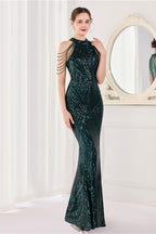 Sequin Halter Mermaid Maxi Dress