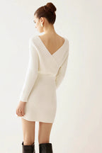 Cross Front Knit Bodycon Dress