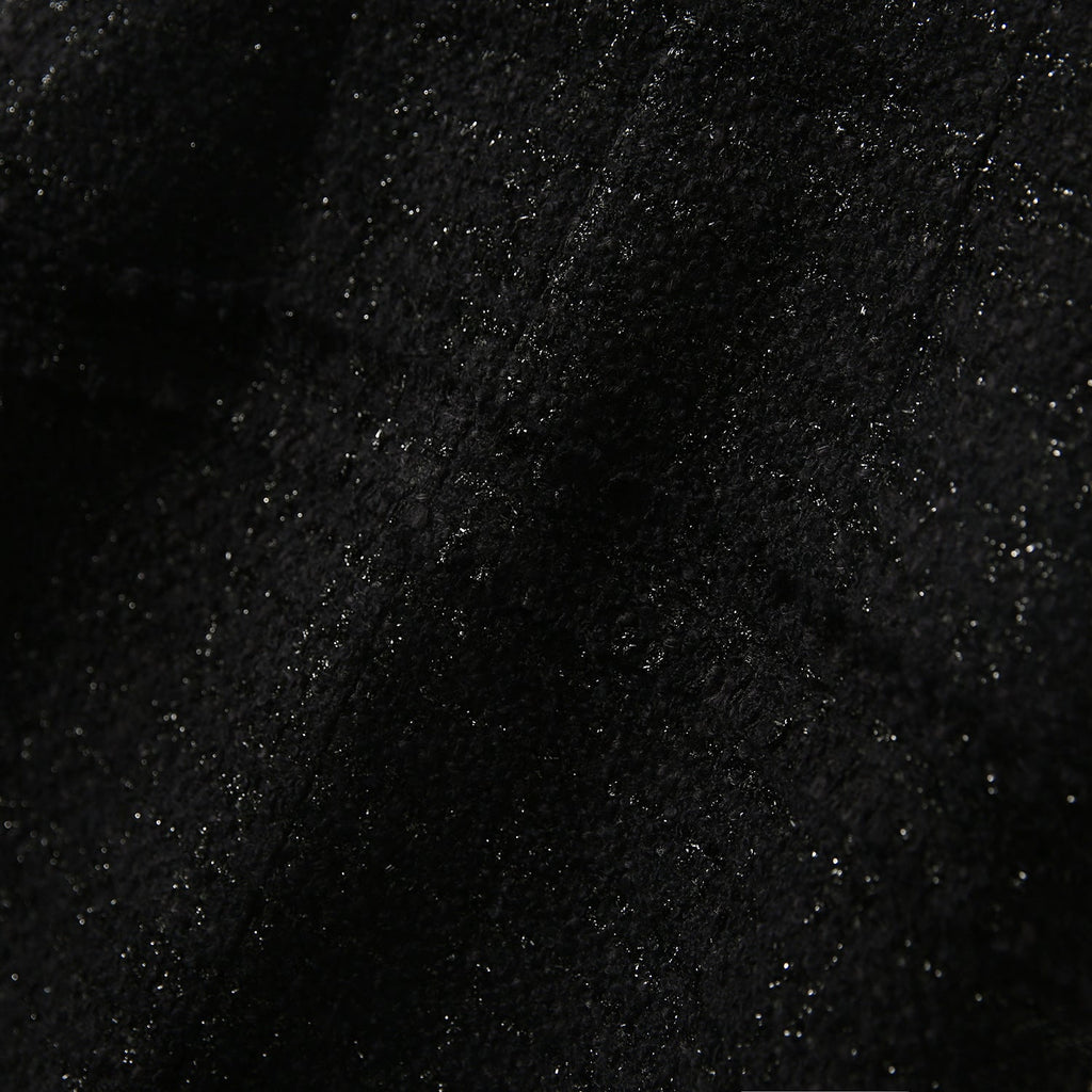 Sequin Tweed Boucle Frayed Edge Crew Neck Sleeveless Shift Mini Dress