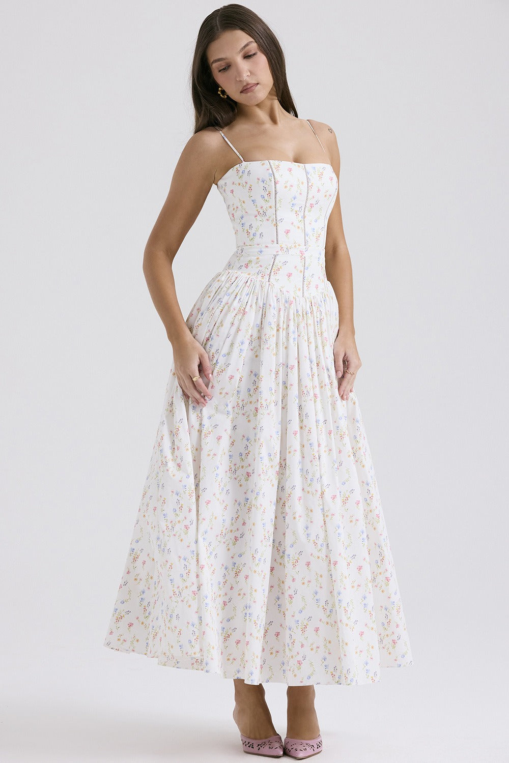 Romantic Tiered  A-Line Floral Dress