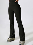 Sporty Solid Quick Dry Cami Top & Flared Pants Set