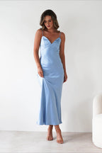 Satin Backless Tie Dress