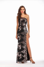 Sequin Backless Asymmetric Dress