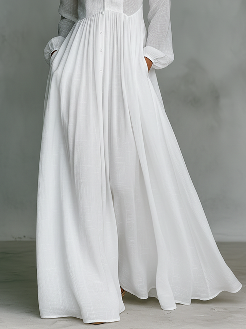 | Minimalist Linen Maxi Dress