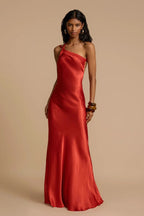 Satin One Shoulder Bodycon Dress