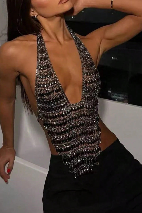 Stylish Handmade Sparkling Gemstone Body Necklace