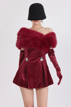 Red Crystal Embellished Strapless Bandage Dress
