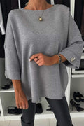 | Knitted sweater with button detail and half sleeves